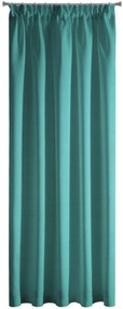 Tyrkysový jednofarebný záves s riasiacou páskou 140 x 270 cm