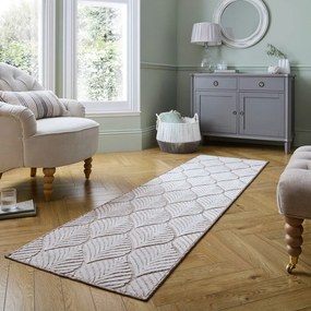 Vnútorný a vonkajší koberec slonovinový 66x230 cm Elm Leaf – Flair Rugs