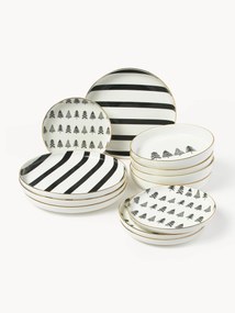 Ručne vyrobená porcelánová súprava riadu Lumi, 4 osoby, 12 ks