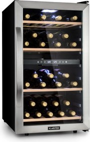 Klarstein Vinamour 45D, vinotéka, 118 l, 45 fliaš, 5–18°C, 2 zóny, nehrdzavejúca oceľ