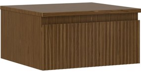 Mexen Rivel, kúpeľňová skrinka 50 cm s hornou časťou, 1 zásuvka, drážkovaná, orech, 91A20-05023-1-BFC86