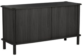 Čierna komoda z dubového dreva s posuvnými dverami 135x73,5x48 cm Italic – UMAGE