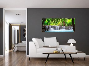 Obraz - modrý vodopád (120x50 cm)