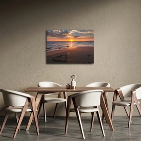 Obraz srdca v piesku (70x50 cm)