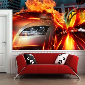 Sablio Tapeta Auto v plameňoch - 125x75 cm