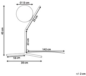 Sklenená stolná lampa 45 cm čierna WAPITI Beliani