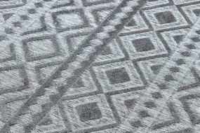 Koberec SOLE D3852 Boho, romby - ploské tkanie sivý