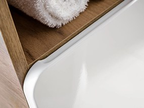 Comad Doplnková kúpeľňová skrinka vysoká Aruba White 35 dub craft/ biela lesk