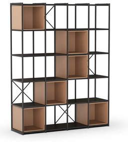 Knižnica v čierno-tehlovej farbe 140x179 cm Anya – Marckeric