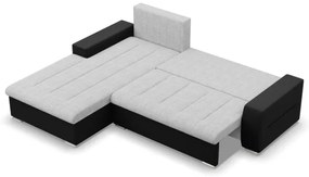 Rohová rozkladacia sedačka AURORA ľavá sivá / čierna