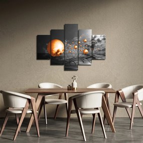 Obraz oranžových abstraktných gulí (150x105 cm)
