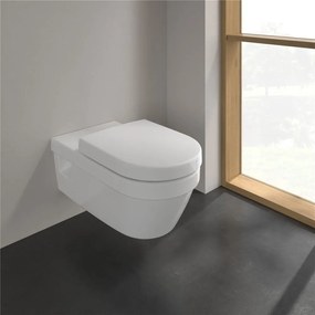 VILLEROY &amp; BOCH ViCare závesné WC s hlbokým splachovaním bez vnútorného okraja, 370 x 700 mm, biela alpská, s povrchom CeramicPlus, 5649R0R1