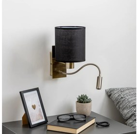 Brilagi - LED Nástenná lampa NUBILA 1xE27/25W/230V + LED/3W mosadz/čierna BG1557+BG1581