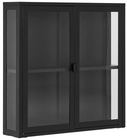 Čierna kovová závesná vitrína 80x80 cm Brisbane – House Nordic