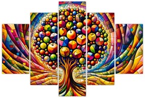 Obraz – Farebný strom s jablkami (150x105 cm)