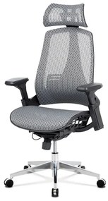 Kancelářská židle, šedá MESH síťovina, lankový mech., kovový kříž