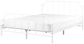 Kovová posteľ 140 x 200 cm biela MAURESSAC Beliani