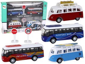 Lean Toys Súprava autobusov 1:84 – 4 kusy