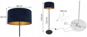 Stojacia lampa Mediolan, 1x textilné tienidlo (výber z 10 farieb), (výber z 3 farieb konštrukcie), g