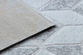 Koberec MEFE B400 Kocka, geometrický 3D štrukturálny - sivý
