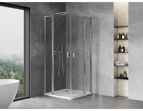 Mexen, Mexen Mist L Duo sklápací sprchový kút 105 x 105 cm, priehľadný, chróm - 8A4L-105-105-01-00