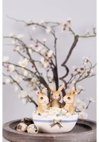 Veľkonočné dekorácie zajačikovia vo vajíčku s kvetmi - 11*9*12 cm