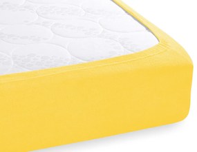 Froté napínacie prestieradlo na extra vysoký matrac FR-003 Žlté 90 x 220 - výška 40 cm