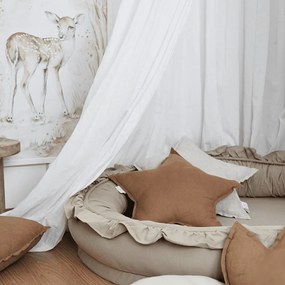 Hniezdo pre deti s volánom cappuccino