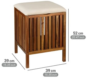 Wenko Acacia kúpeľňová stolička s sedadlom Fondi,52 x 39 x 39 cm