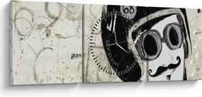 Obraz - Pretekár (s hodinami) (90x30 cm)