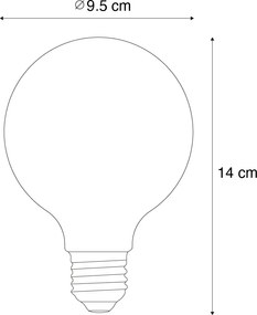 Sada 5 ks Inteligentné stmievateľné LED žiarovky E27 G95 Jantárová 4,9 W 320 lm 2500 K