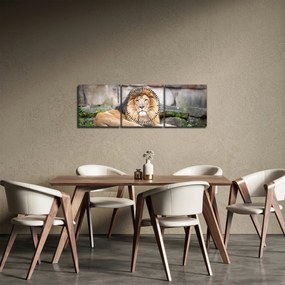 Obraz leva (s hodinami) (90x30 cm)