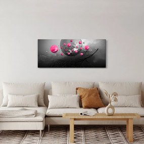 Obraz ružových abstraktných gulí (120x50 cm)