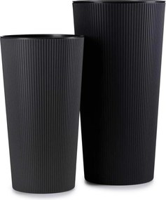 PLASTOVÝ KVETINÁČ URBANIKA ECO SADA 2KS 57X30 CM+46,6X25,5 CM ČIERNA