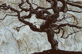Tapeta abstraktný maľovaný strom