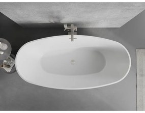 Mexen Lira, voľne stojaca vaňa, vzor, 170 × 80 cm, biela lesklá, oceľový prepad, 52831708000-97