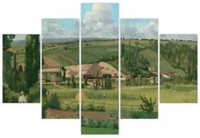 Obraz - Camille Pissarro, Landscape at Les Pâtis, Pontoise, reprodukcia (150x105 cm)