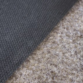 Vebe, Metrážny koberec Santana 12 piesková s podkladom gél, záťažový, na mieru, šíře 4m, béžová, guma (gél - protišmykový), chodba / predsieň