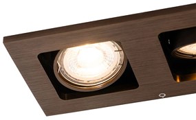 Zapustené bodové svietidlo tmavé bronzové obdĺžnikové 2-svetlé - Qure