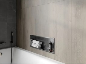 Mexen X-Wall-R, polica na zapustenie s prírubou  60 x 20 cm, grafitová matná - 19E0602010