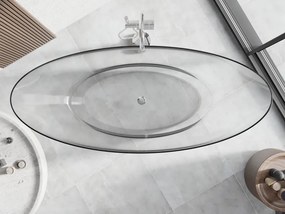 Mexen Vea, voľne stojaca vaňa transparentná 180×80 cm, transparentná, sifón chróm, 58091808008