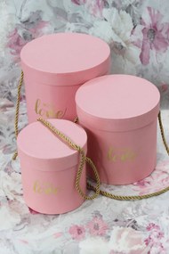 Ružové flower boxy s lankom 3-set
