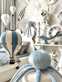 Dekoračný lietajúci balón modrá/krémová – dekorácia do detskej izby L-50cm x 30cm