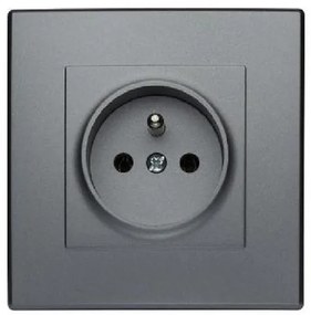 GP-1LZP Uzemnená single zásuvka s uzávermi pre prúdové cesty inox