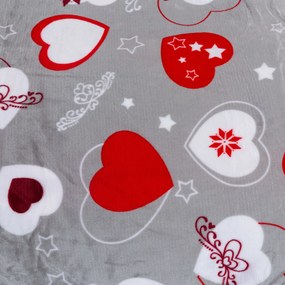Obliečky mikroplyš CHRISTMAS HEART sivé Rozmer obliečky: 2 ks 70 x 90 cm | 200 x 220 cm