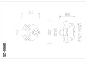 Globo 15999-3D - Stropné svietidlo RAGUSA 3xE27/60W/230V priemer 31,5 cm