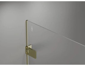 Mexen Lunar-F, skladacie ľavé sprchové dvere 140 cm, číre sklo, zlatý profil, 836S-140-050-50-00-L