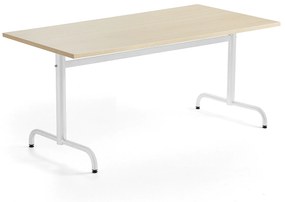 Stôl PLURAL, 1600x800x720 mm, HPL - breza, biela