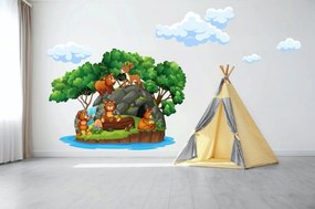 Úžasná detská nálepka na stenu roztomilá rodinka medvedíkov 100 x 200 cm
