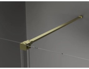 Mexen Velar, sprchová zástena s posuvnými dverami Walk-in 120 x 200 cm, 8mm sklo námraza, zlatá matná, 871-120-000-33-55